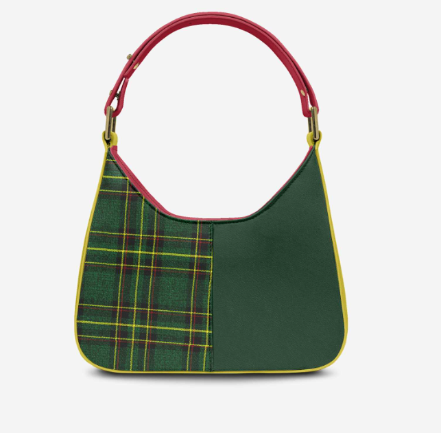 House Of Her-Mx back view - reversed tartan and green panels with yellow piping