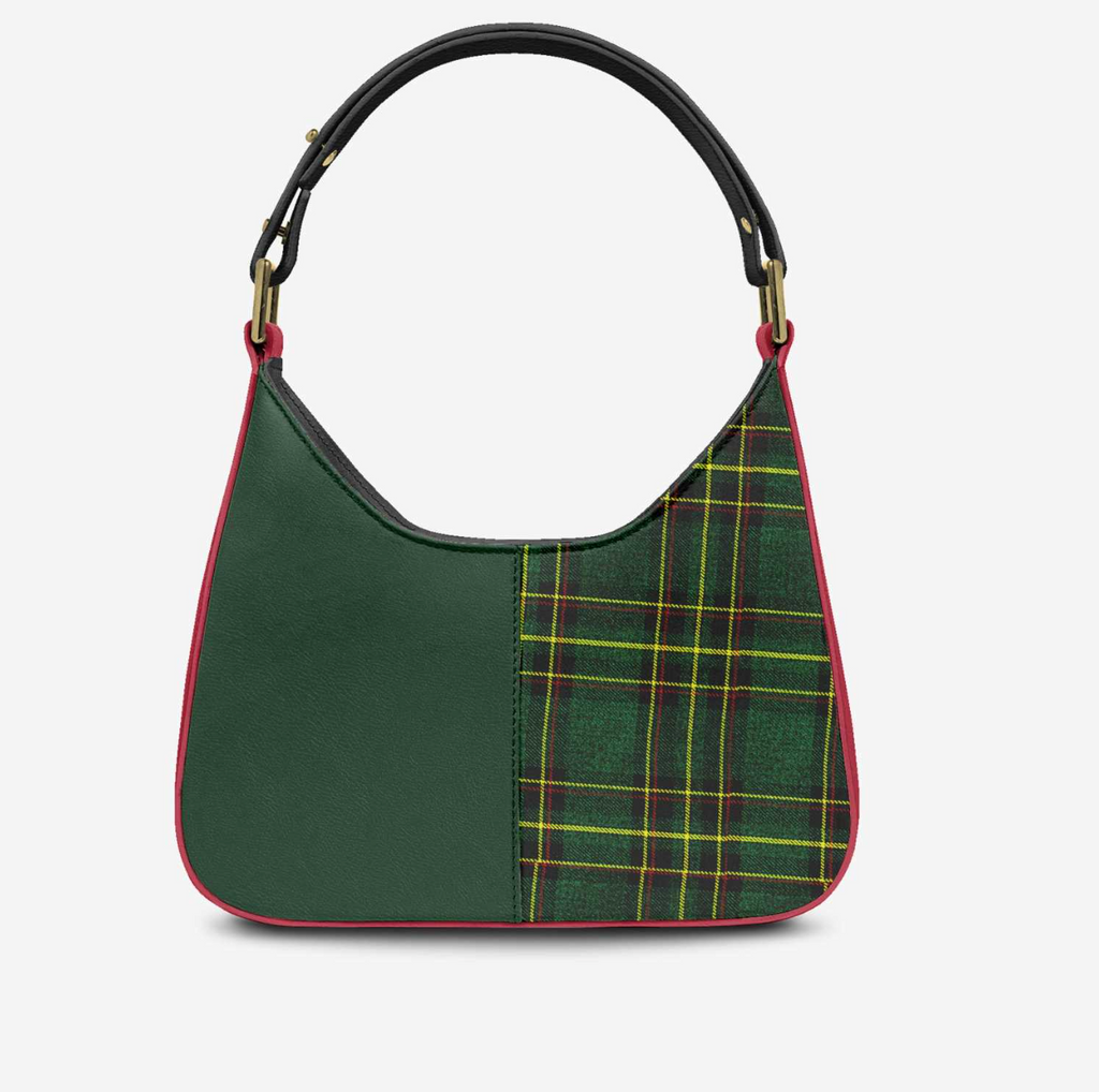 House Of Her-R back view - reversed tartan and green panels with red piping